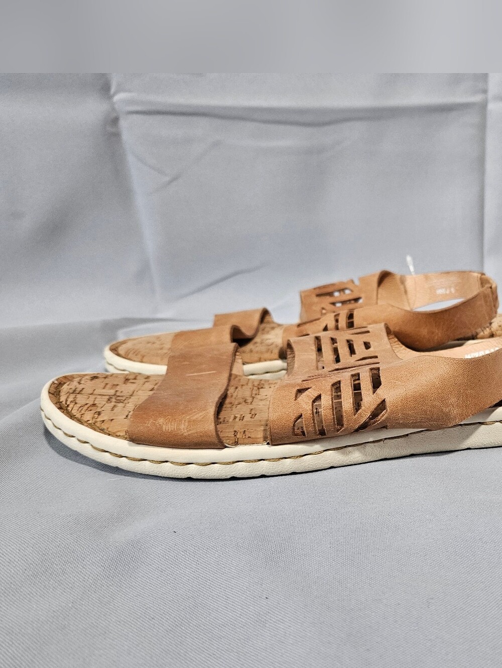 Born Boho Comfort Quark Bottom Stretch Back Sandals Brown Genuine Leather Sz 9 - Picture 3 of 9